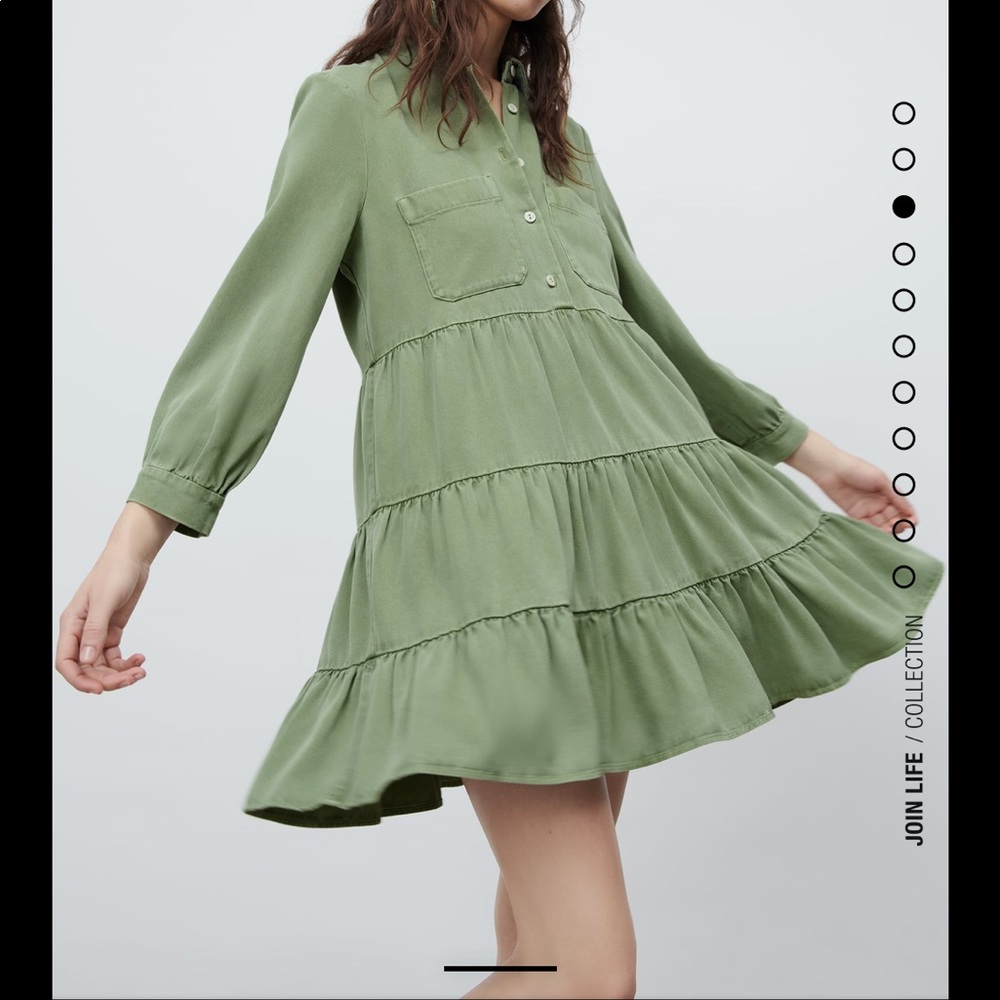 SS21 Zara Green Flowy Dress